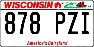 WI license plate 878PZI