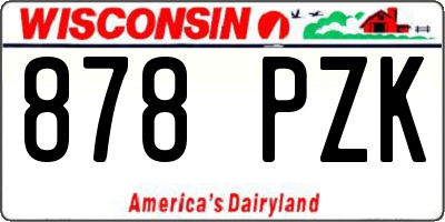 WI license plate 878PZK