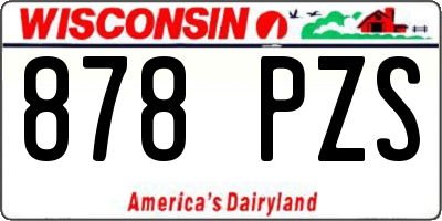 WI license plate 878PZS