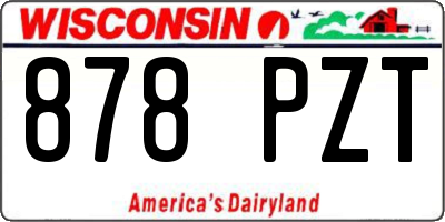WI license plate 878PZT