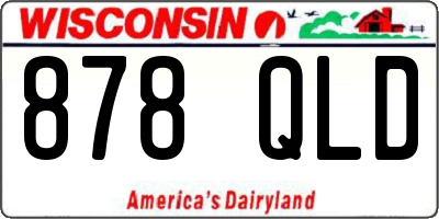 WI license plate 878QLD