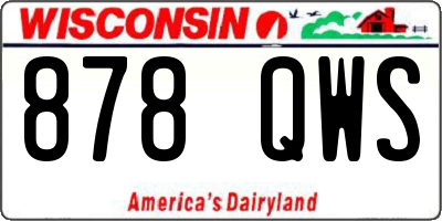 WI license plate 878QWS