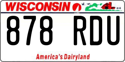 WI license plate 878RDU