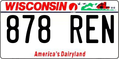 WI license plate 878REN