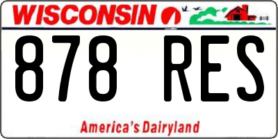 WI license plate 878RES