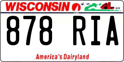 WI license plate 878RIA