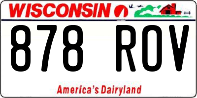 WI license plate 878ROV