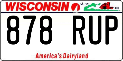 WI license plate 878RUP