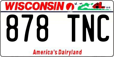WI license plate 878TNC
