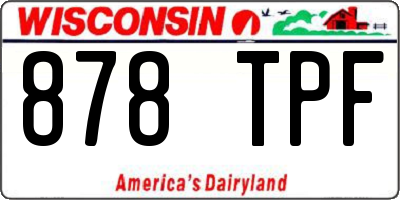 WI license plate 878TPF