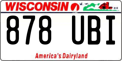WI license plate 878UBI