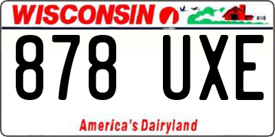 WI license plate 878UXE