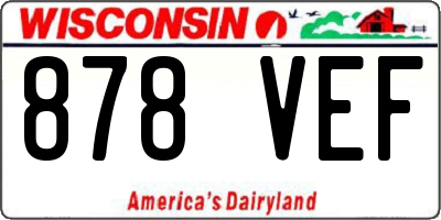 WI license plate 878VEF