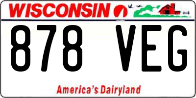 WI license plate 878VEG