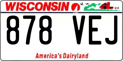 WI license plate 878VEJ