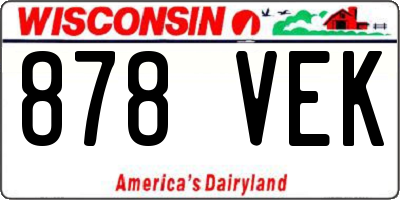 WI license plate 878VEK