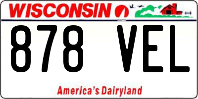 WI license plate 878VEL