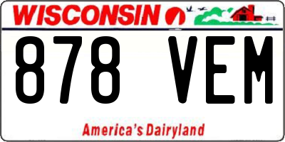 WI license plate 878VEM