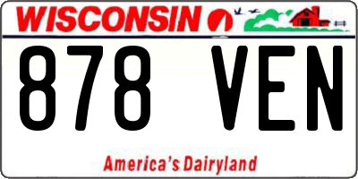 WI license plate 878VEN