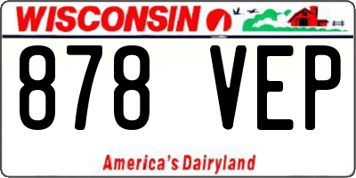WI license plate 878VEP