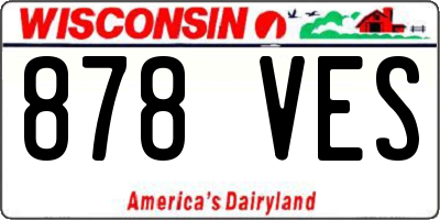 WI license plate 878VES