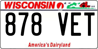 WI license plate 878VET