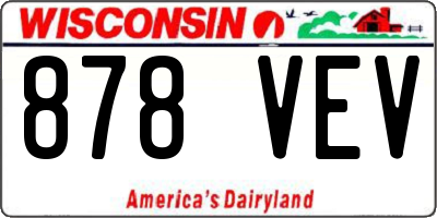 WI license plate 878VEV