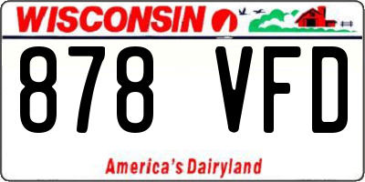 WI license plate 878VFD