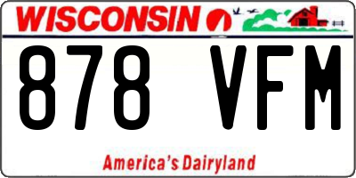 WI license plate 878VFM