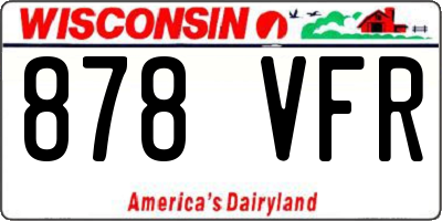WI license plate 878VFR