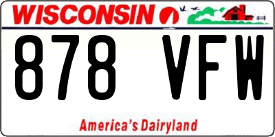 WI license plate 878VFW