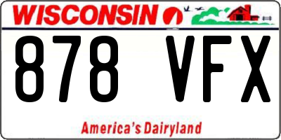 WI license plate 878VFX