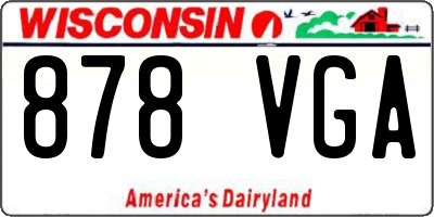 WI license plate 878VGA