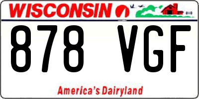 WI license plate 878VGF