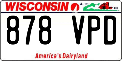 WI license plate 878VPD