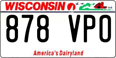 WI license plate 878VPO