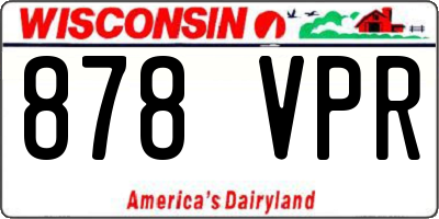 WI license plate 878VPR