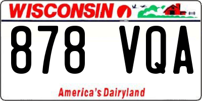 WI license plate 878VQA