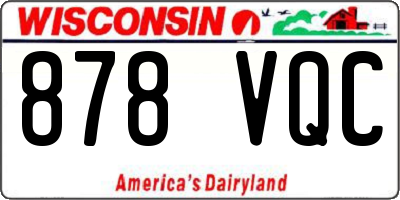 WI license plate 878VQC