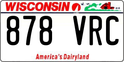 WI license plate 878VRC