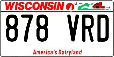 WI license plate 878VRD