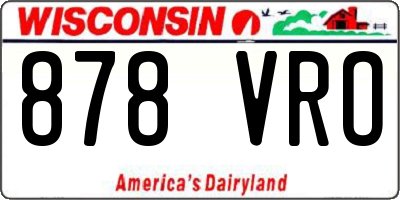 WI license plate 878VRO