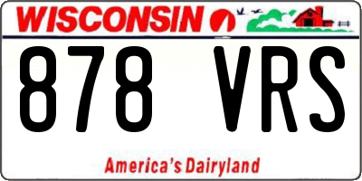 WI license plate 878VRS