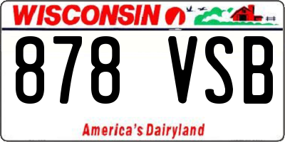 WI license plate 878VSB