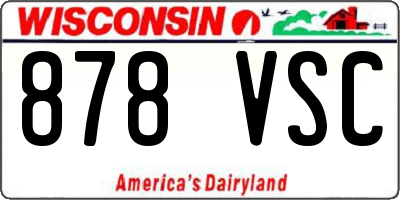 WI license plate 878VSC