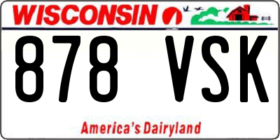 WI license plate 878VSK