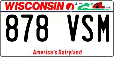 WI license plate 878VSM
