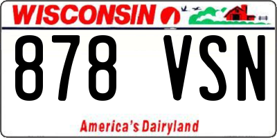 WI license plate 878VSN
