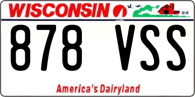 WI license plate 878VSS