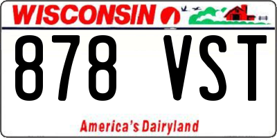 WI license plate 878VST